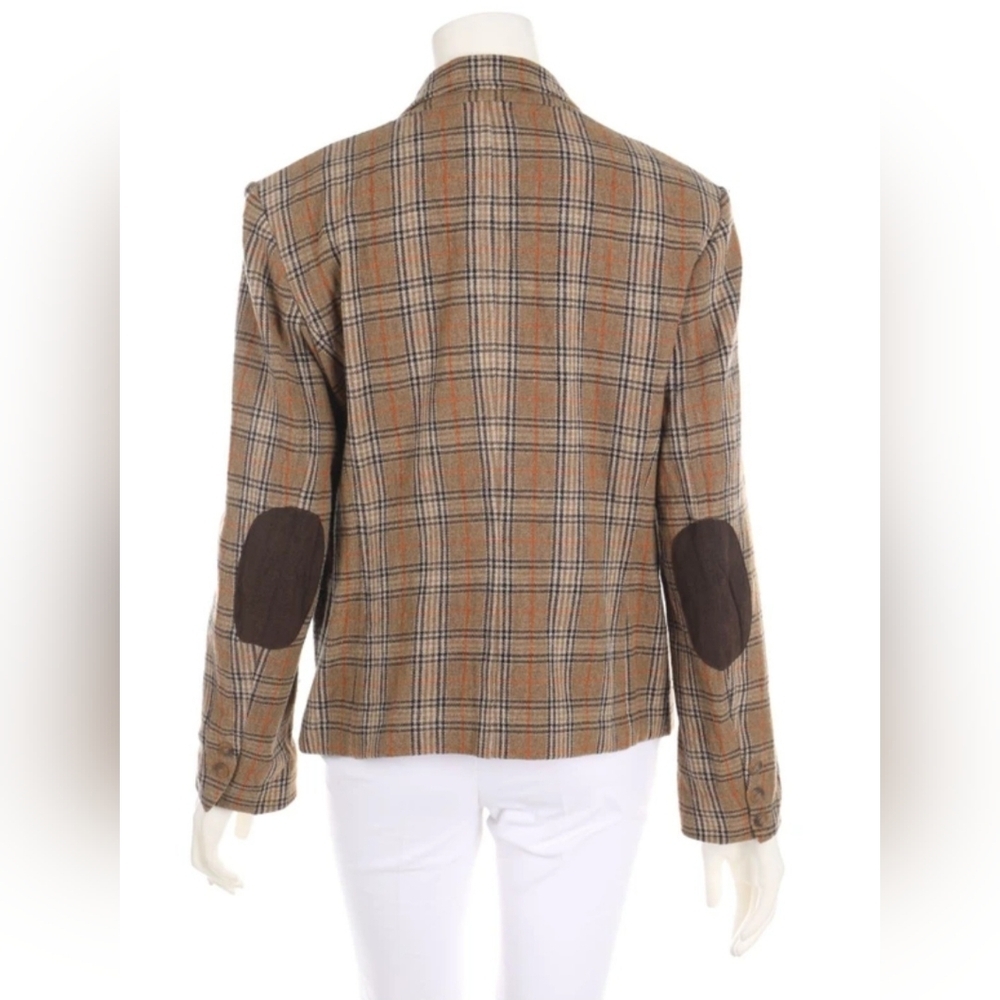 Brown and Black Wool Mix Plaid Blazer, Size 38 - Picture 2 of 9